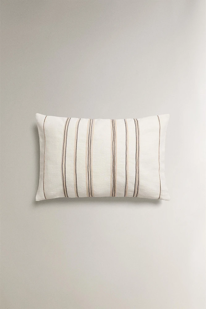 STRIPED THROW PILLOW COVER