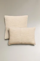 WOOL BLEND AND COTTON THROW PILLOW COVER