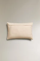 WOOL BLEND AND COTTON THROW PILLOW COVER