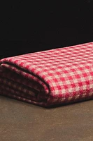 GINGHAM CHRISTMAS BLANKET WITH FRINGING