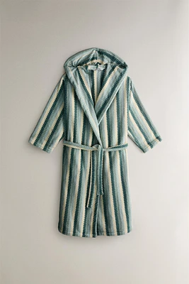 GEOMETRIC JACQUARD BATHROBE