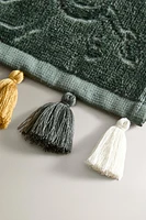 JACQUARD TOWEL WITH TASSELS