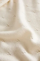 CASHMERE BLANKET WITH OPEN-KNIT DETAIL