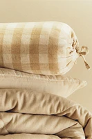 CHILDREN’S CHECK LINEN BOLSTER PILLOW