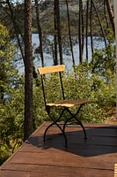 WOODEN AND METAL FOLDING CHAIR