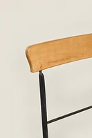 WOODEN AND METAL FOLDING CHAIR