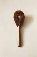 COCONUT FIBER BRUSH WITH WOODEN HANDLE