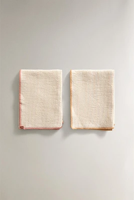 WAFFLE-KNIT CLEANING KITCHEN TOWELS (PACK OF 2