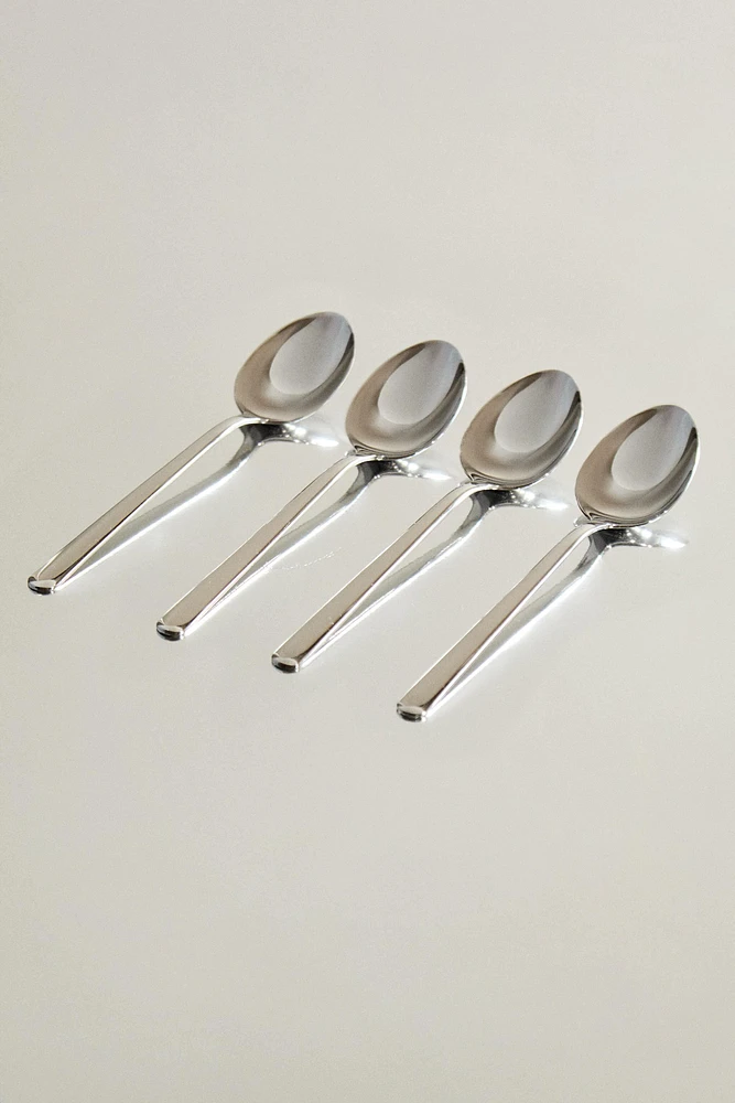 SET OF SHINY STEEL SPOONS (SET OF 4)