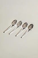 PACK OF SHINY STEEL DESSERT SPOONS (PACK OF 4)