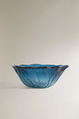 FLORAL GLASS BOWL