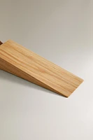 WOODEN LEATHER DOORSTOP