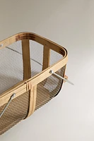 METAL BASKET WITH WOODEN HANDLE