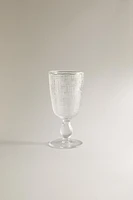 RAISED DESIGN WINE GLASS