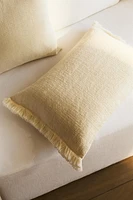 FRINGED THROW PILLOW COVER