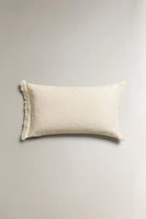 FRINGED THROW PILLOW COVER