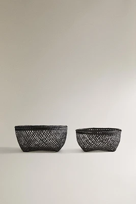 BLACK BAMBOO BASKET