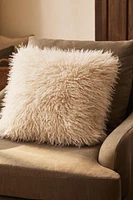 LONG FAUX FUR THROW PILLOW COVER