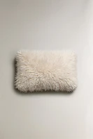 LONG FAUX FUR THROW PILLOW COVER