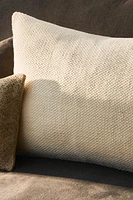 WOOL BLEND AND COTTON THROW PILLOW COVER