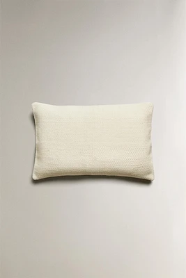 WOOL BLEND AND COTTON THROW PILLOW COVER