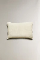 WOOL BLEND AND COTTON THROW PILLOW COVER