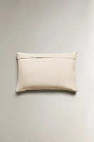 WOOL BLEND AND COTTON THROW PILLOW COVER