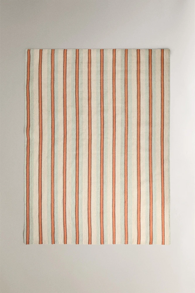 STRIPED WOOL BLEND AREA RUG