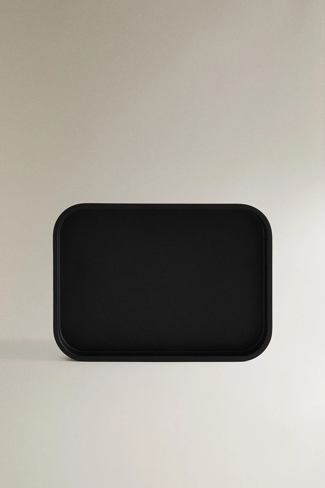 BLACK RESIN BATHROOM TRAY