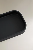 BLACK RESIN BATHROOM SOAP DISH