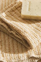 STRIPED WAFFLE-TEXTURE TOWEL