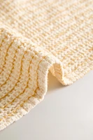 STRIPED WAFFLE-TEXTURE TOWEL