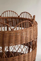 SCALLOPED RATTAN BASKET