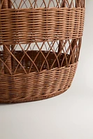 SCALLOPED RATTAN BASKET