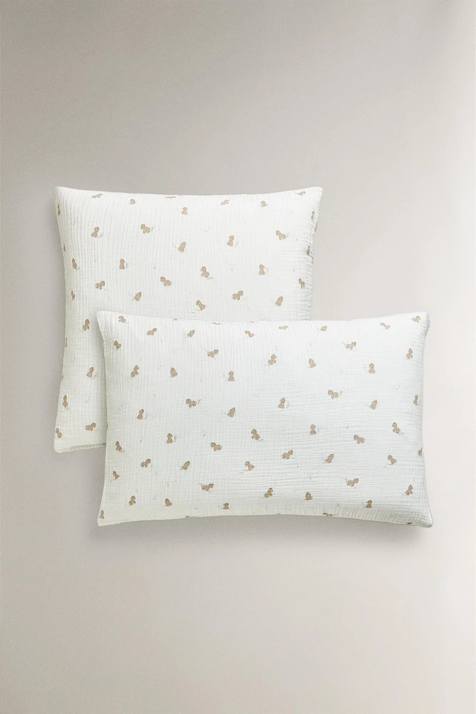 CHILDREN’S DONKEY PRINT MUSLIN PILLOWCASE