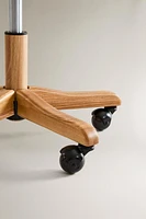 CHILDREN’S DESK CHAIR WITH WOODEN WHEELS