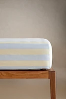 STRIPED PRINT FITTED SHEET