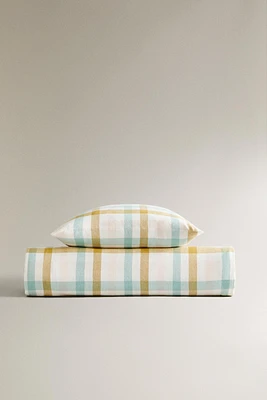 GINGHAM FLANNEL DUVET COVER