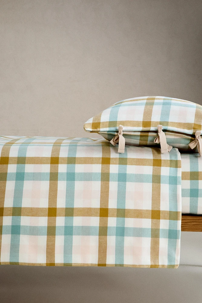 GINGHAM FLANNEL DUVET COVER