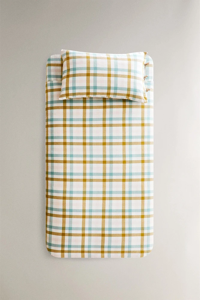 GINGHAM FLANNEL DUVET COVER