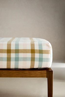 GINGHAM FLANNEL FITTED SHEET