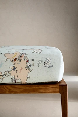 CHILDREN’S WORLD MAP FITTED SHEET