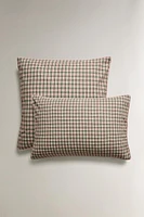 CHILDREN’S CHECK FLANNEL CHRISTMAS PILLOWCASE