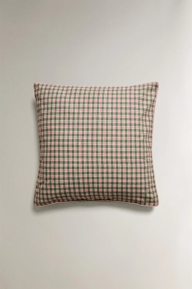 CHILDREN’S CHECK FLANNEL CHRISTMAS PILLOWCASE