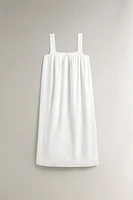 COTTON NIGHTGOWN WITH LACE TRIMS