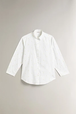 EMBROIDERED DAISY COTTON SHIRT