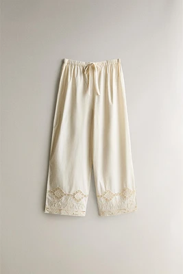 OPENWORK COTTON PANTS