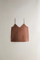 STRAPPY LINEN TOP