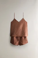 STRAPPY LINEN TOP