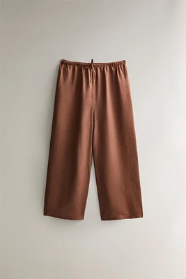 CROPPED LINEN PANTS